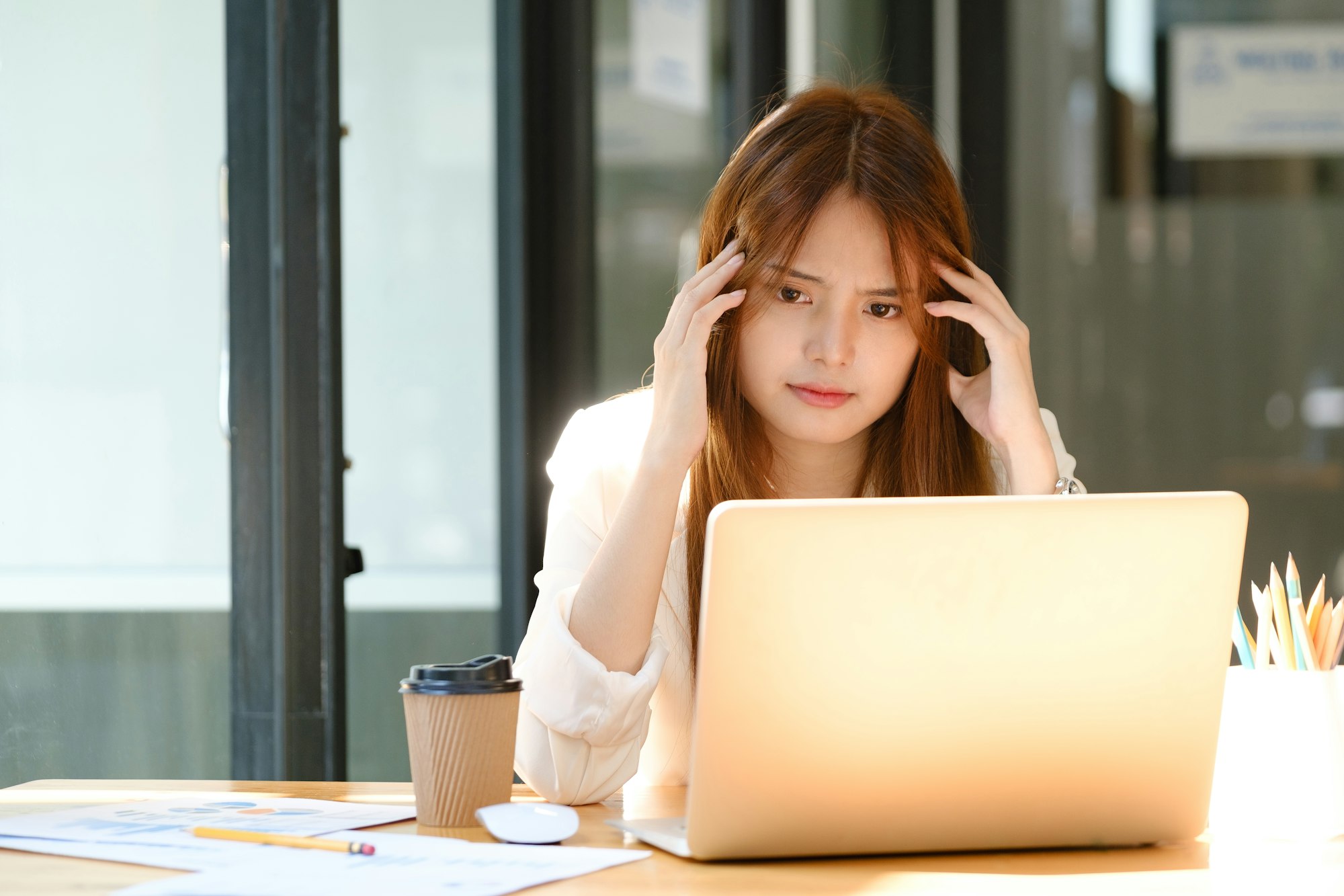 Frustrated tired businessman office worker.